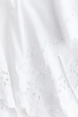 Top cape avec broderie anglaise - Blanc — photo 3