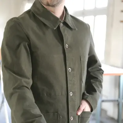 Veste workwear à tissu sergé brossé 2A/5C - Navy — photo 4