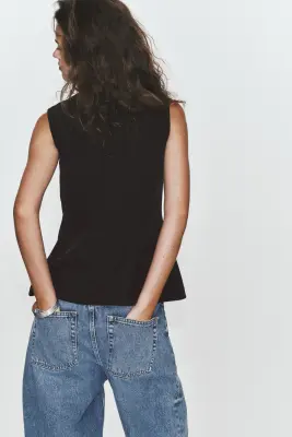 Gilet sans manches ajusté - Noir — photo 2