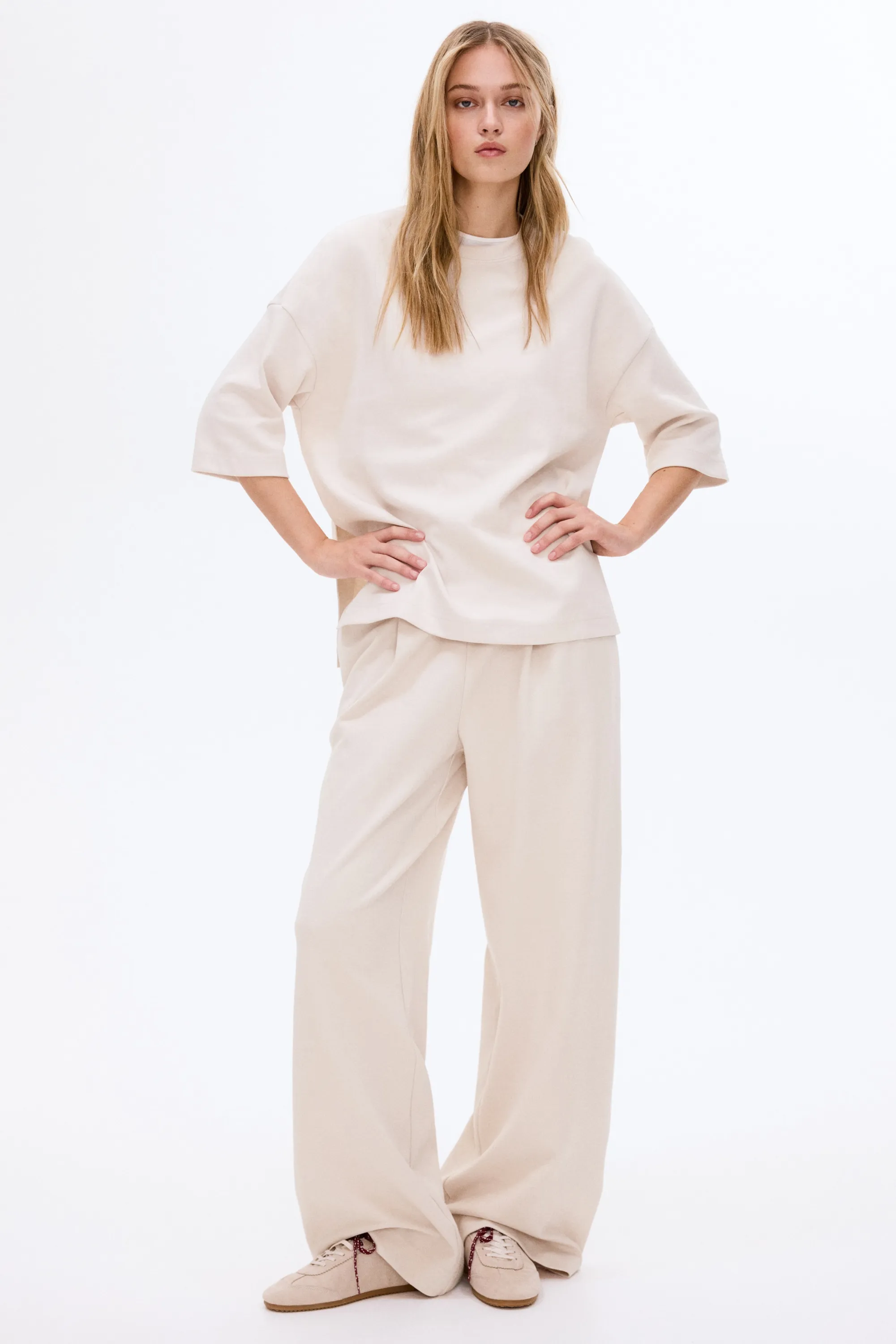 T-shirt en interlock - Beige clair