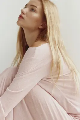 Pyjama côtelé - Rose clair — photo 3