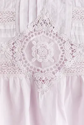 Blouse en coton avec broderie anglaise - Violet clair — photo 4