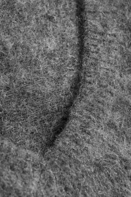 Pull col en V mélangé mohair - Gris foncé chiné — photo 4