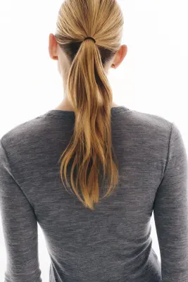 Top en maille de laine fine - Gris foncé chiné — photo 3