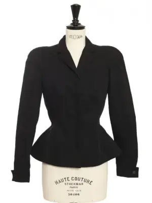 Veste très cintrée à épaulettes en coton noir Prix boutique 2100€ Taille XXS — photo 1