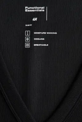 Débardeur côtelé Cooling Slim Fit - Noir — photo 5