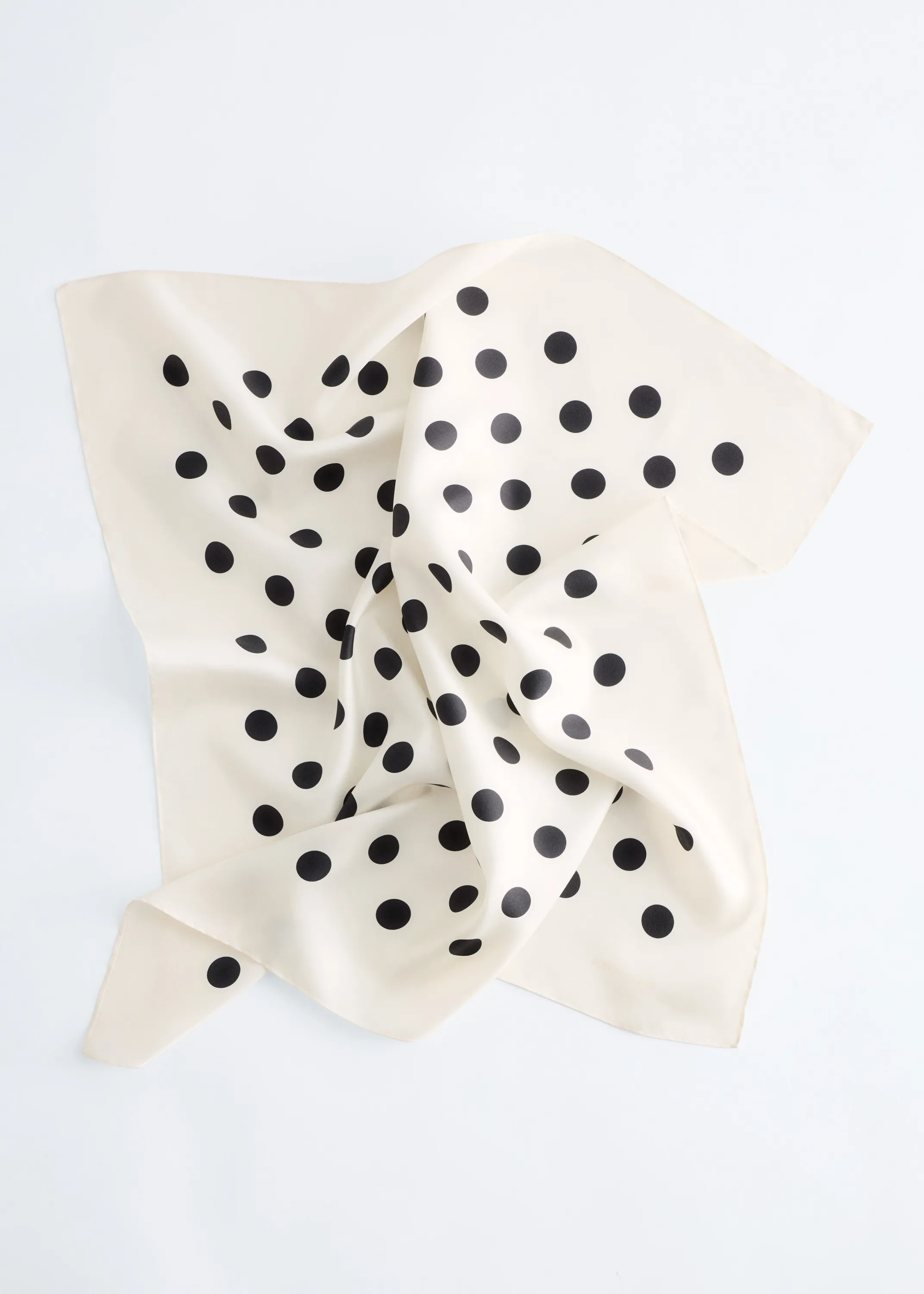Foulard à imprimé à pois - Blanc/Pois noirs