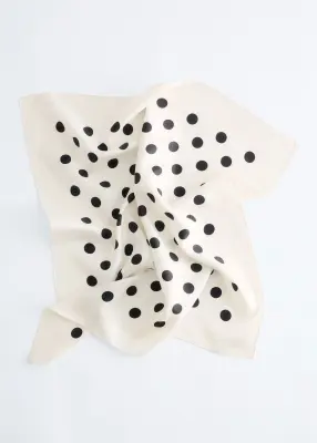 Foulard à imprimé à pois - Blanc/Pois noirs — photo 1