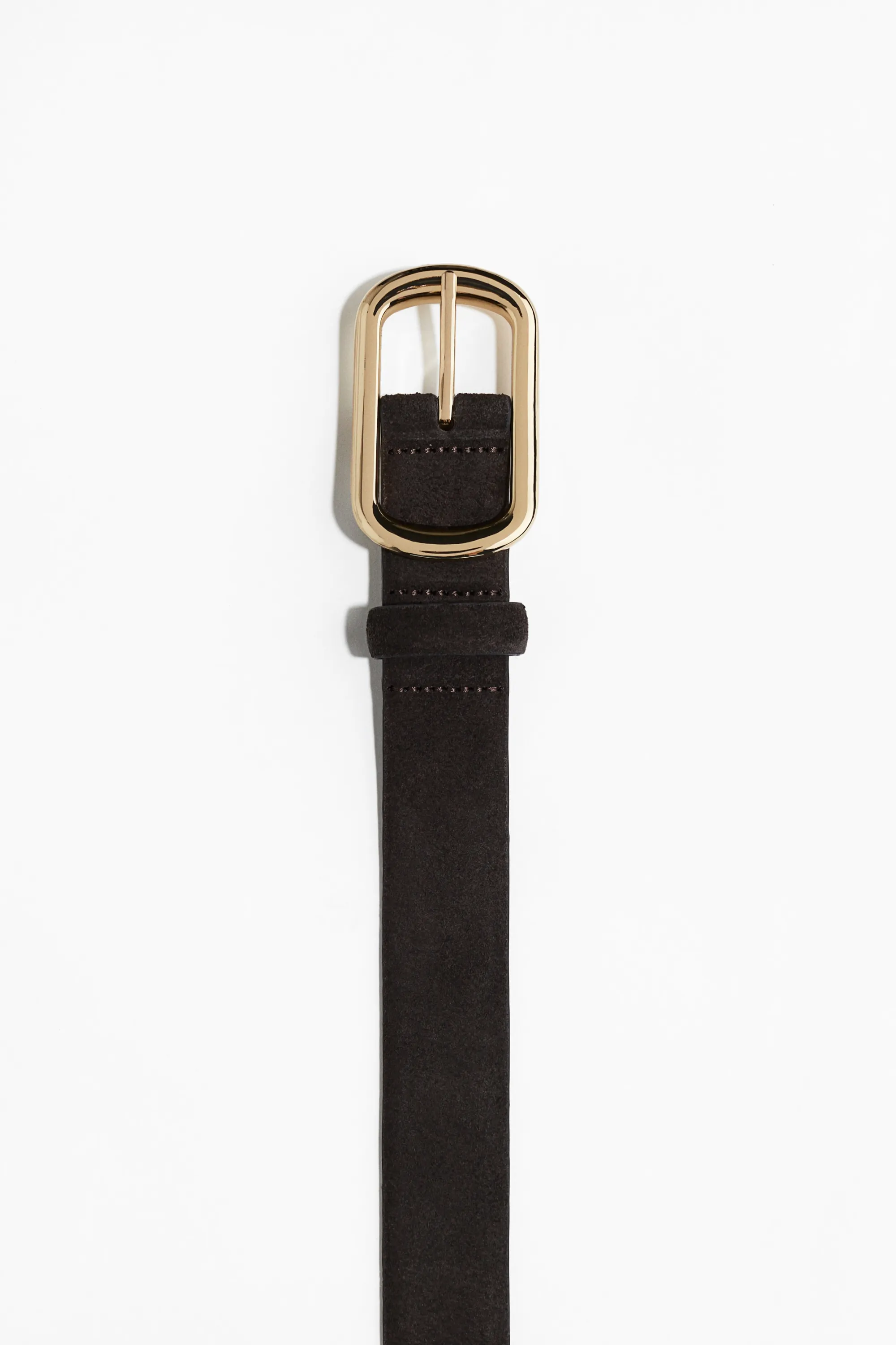 Ceinture en cuir velours - Marron foncé