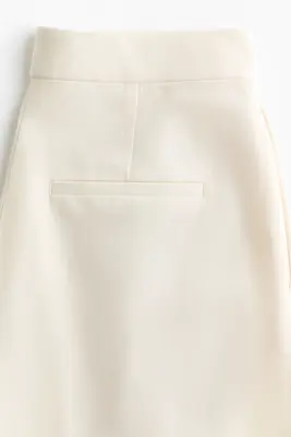 Pantalon ballon en lin mélangé - Crème — photo 2