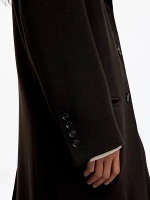 Manteau en laine mélangée - Marron foncé — photo 4