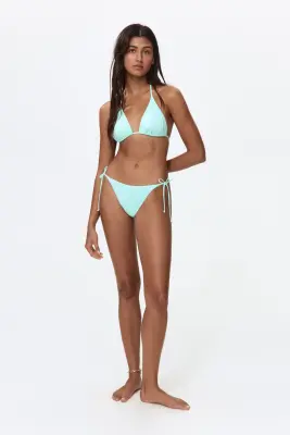 Bas de maillot Tanga à nouer - Vert menthe — photo 1