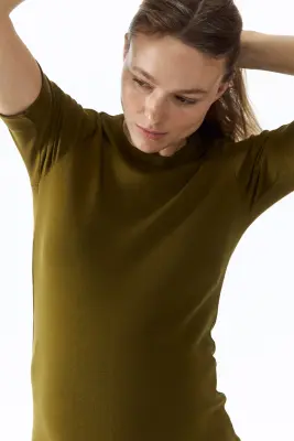 MAMA T-shirt ajusté - Vert olive — photo 1