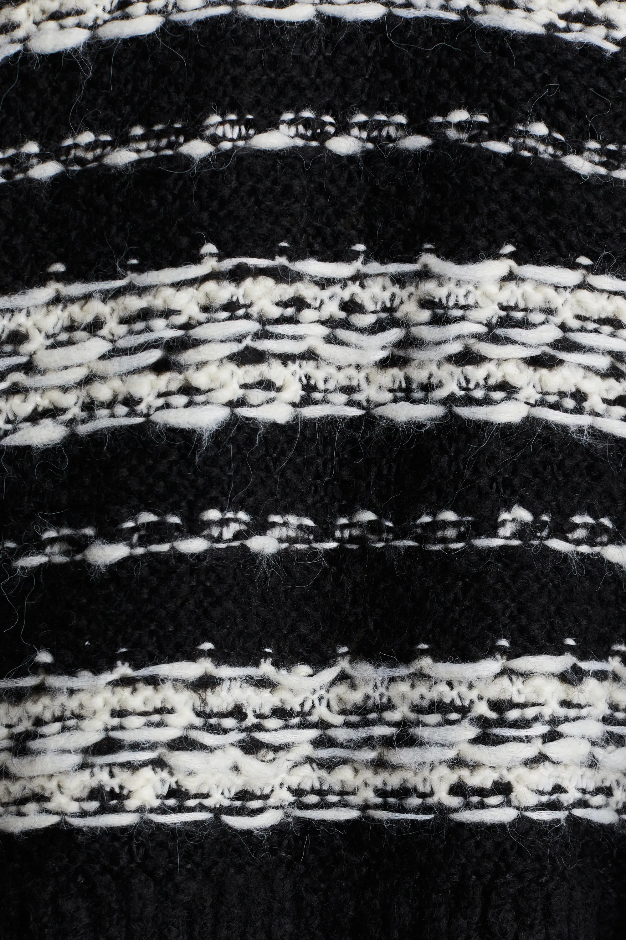 Pull en maille jacquard - Noir/rayé