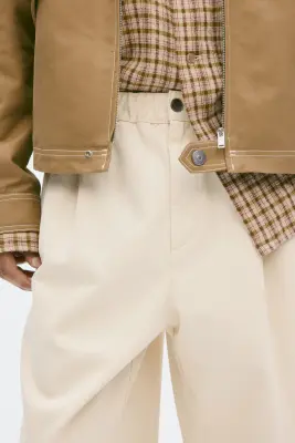 Pantalon Loose Fit en denim - Crème — photo 1