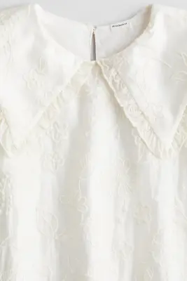 Robe brodée - Crème — photo 2