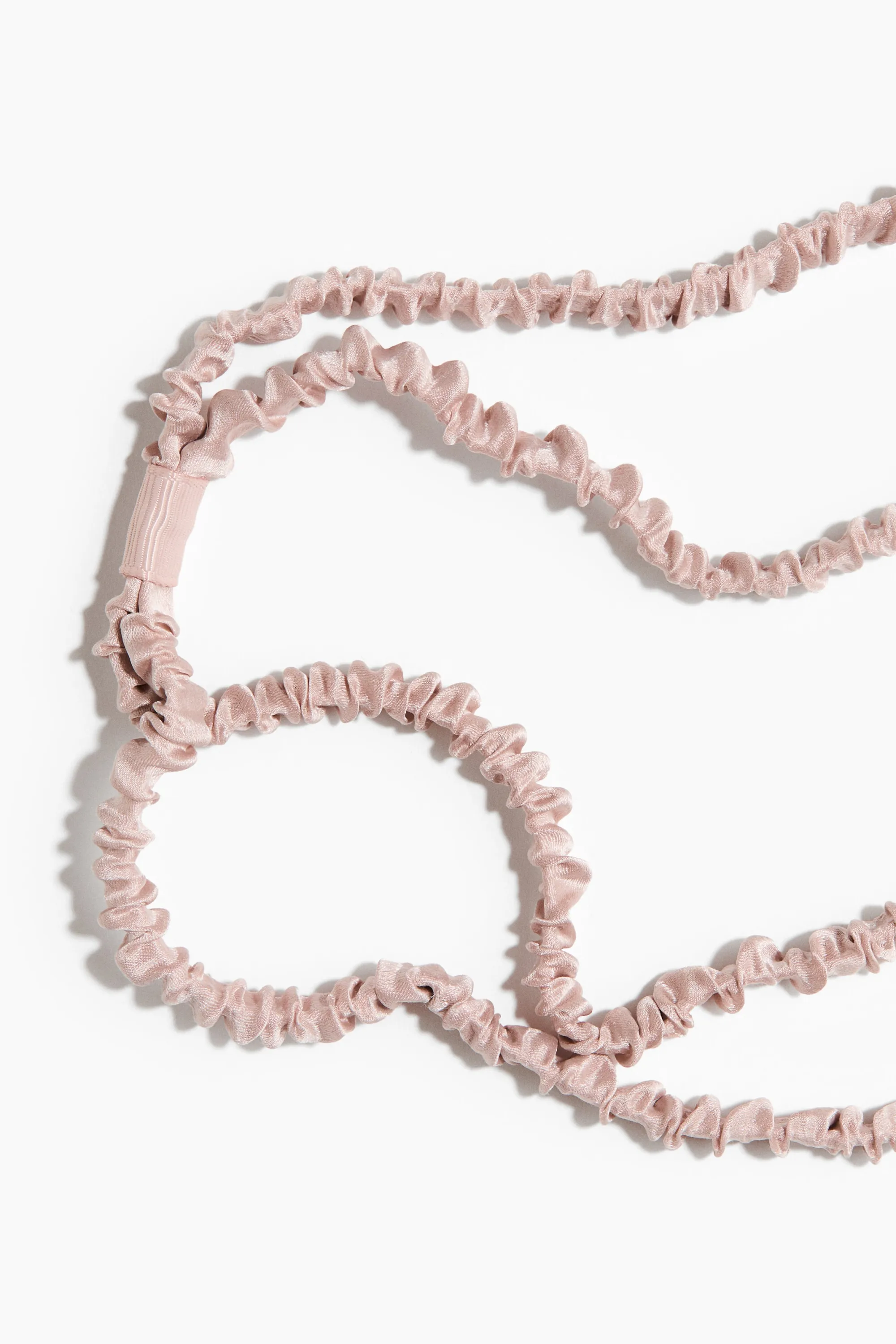 Bandeau double en soie - Rose ancien clair