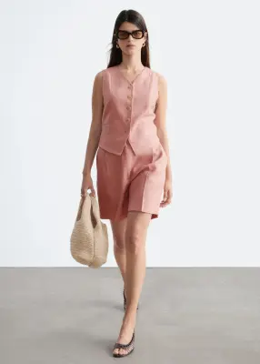 Gilet en lin - Rose — photo 1