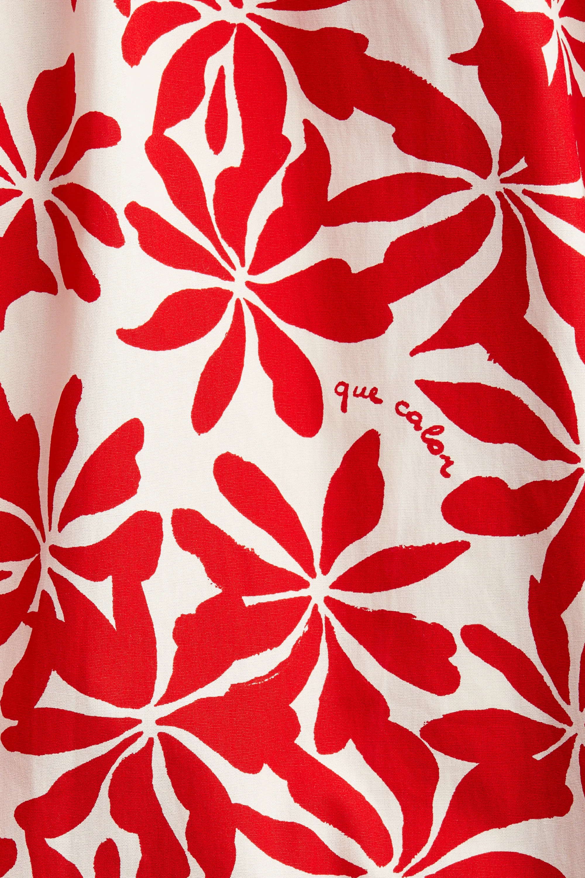 Robe à bretelles fines - Blanc/rouge/fleuri