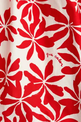 Robe à bretelles fines - Blanc/rouge/fleuri