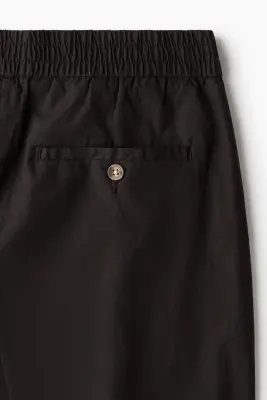 Short Relaxed Fit en popeline - Marron foncé — photo 1