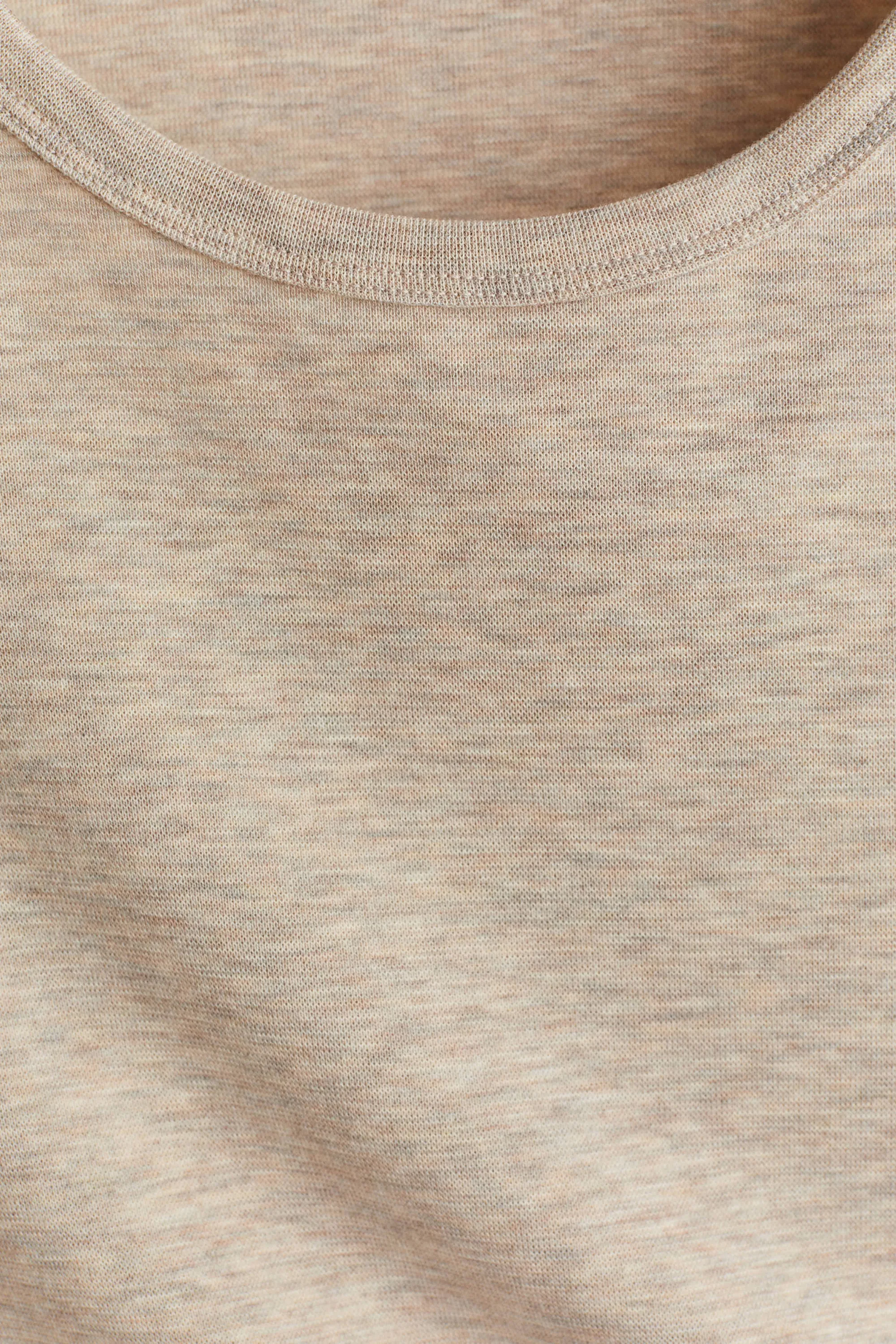 T-shirt Regular Fit en lyocell mélangé - Beige chiné