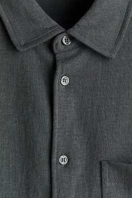 Chemise Relaxed Fit en jersey - Gris foncé — photo 5