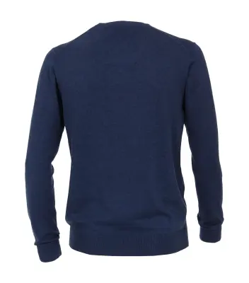 CASA MODA PULL  COL V COTON Bleu — photo 3