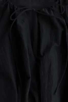 Blouse froissée à effet ballon - Noir — photo 4