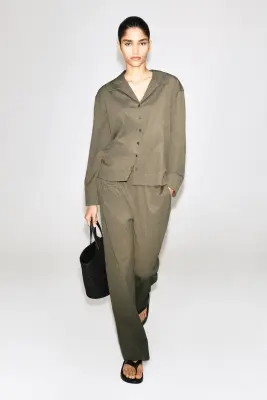 CHEMISE EN JERSEY FROISSÉ - BRUN CLAIR — photo 1