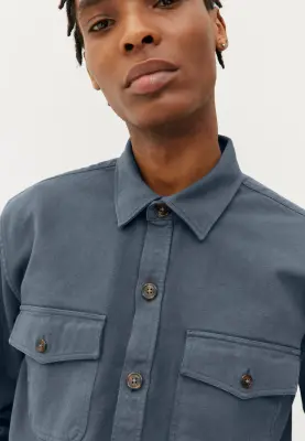 La surchemise en twill - Bleu acier — photo 5
