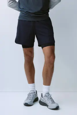 Short de sport superposé DryMove™ - Bleu marine — photo 3
