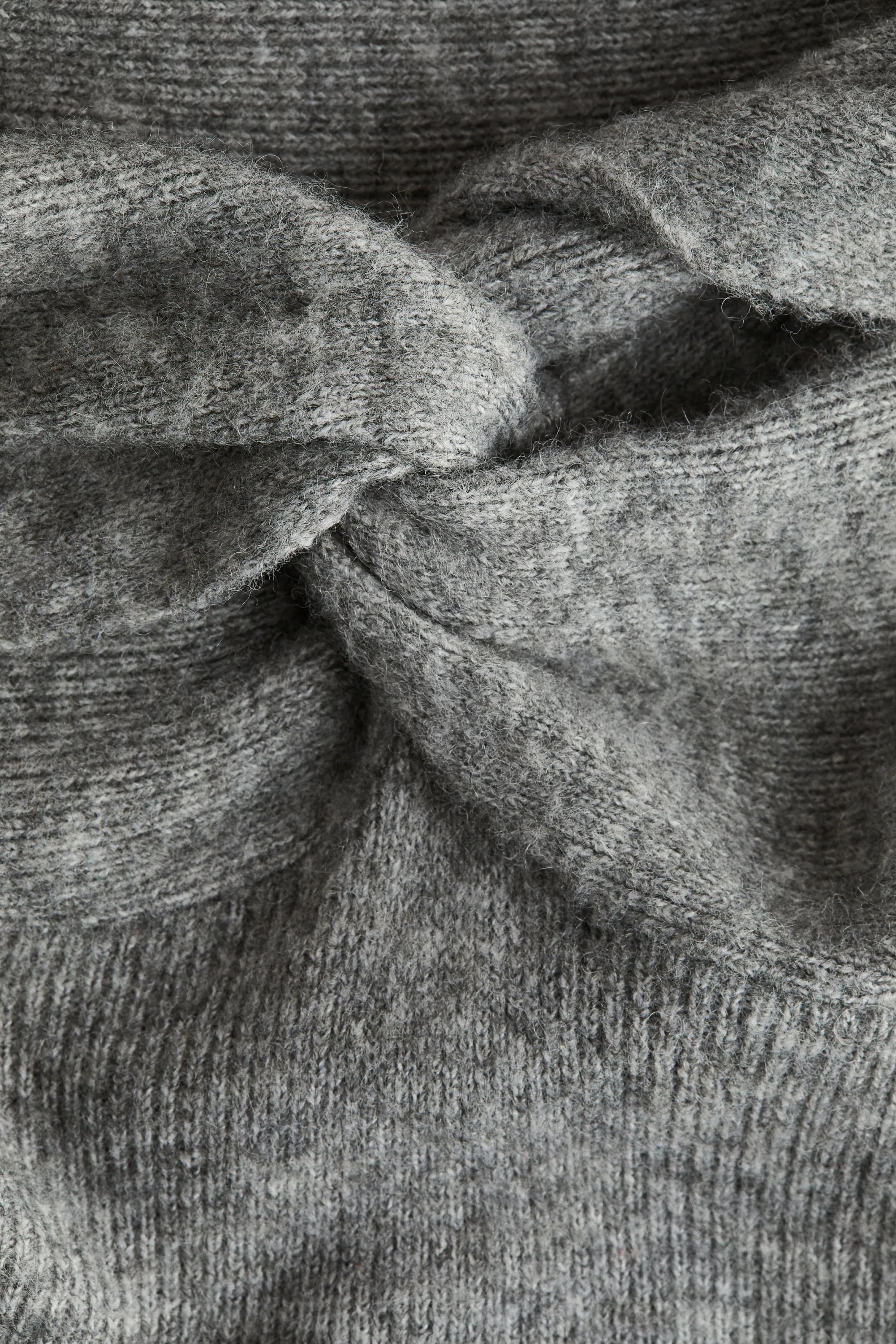 Robe épaules nues en maille fine - Gris chiné