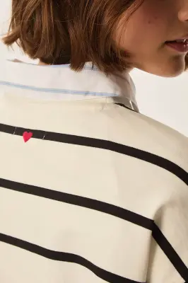 Tee-shirt Felizou Creme/Noir — photo 2