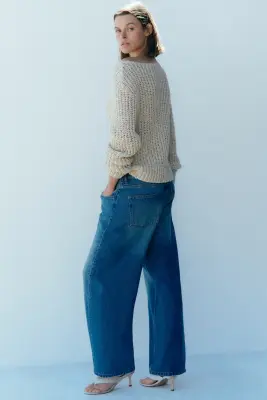 Barrel Regular Waist Ankle Jeans - Bleu denim — photo 3