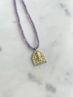 Nouveau ! ROOM SERVICE JEWELRY Collier Amulette Tapa Amethyste — photo 2