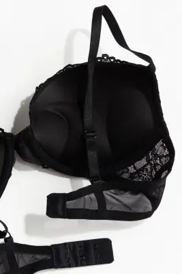 Soutien-gorge super push-up en dentelle - Noir — photo 3