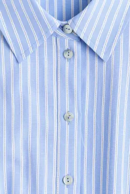 Robe chemise avec ceinture à nouer - Bleu/rayé — photo 3