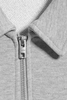 Sweat quart-zippé - Clair poudré chiné — photo 4