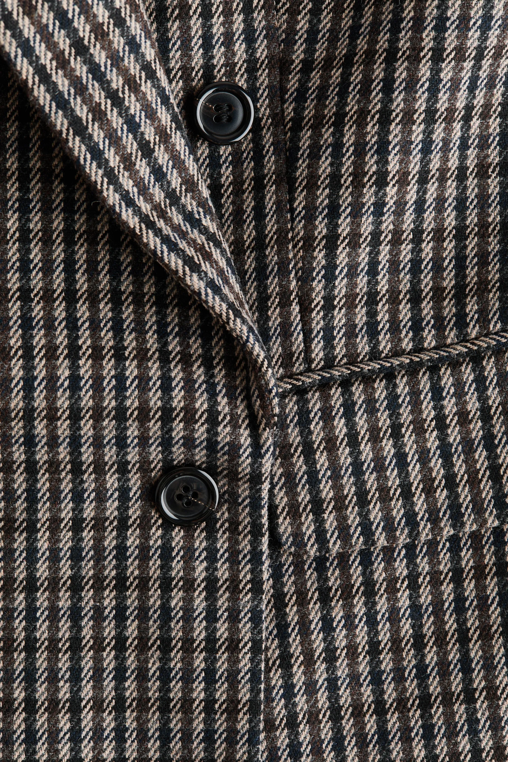 Blazer à fermeture croisée - Beige clair/carreaux