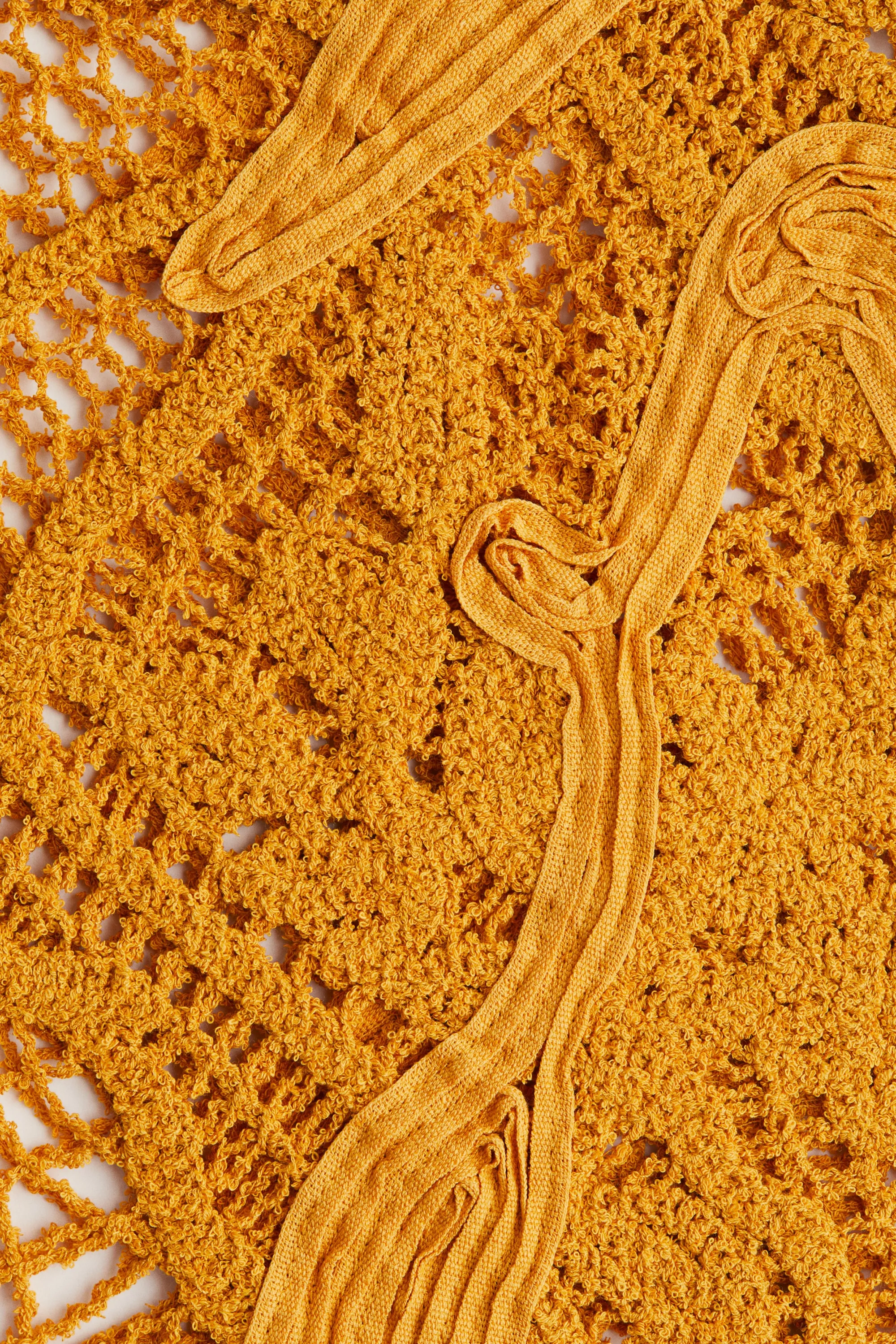 Débardeur façon crochet - Jaune moutarde