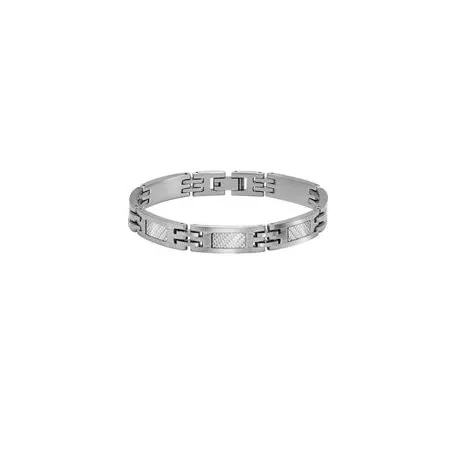 ROCHET - Bracelet APOLLO Acier satiné/Carbone Blanc 9mm x 21cm HB7902A