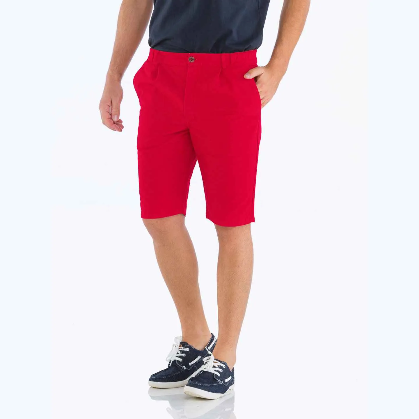 Bernicle, Bermuda en toile Bio droit - Toile Kermes