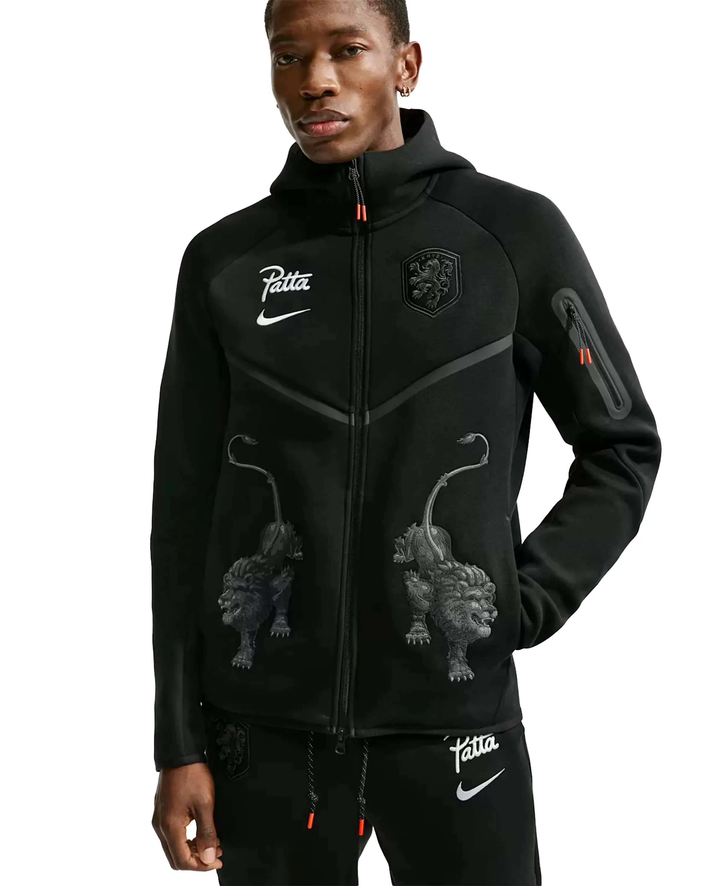 x Patta Netherlands Tech Fleece Hoodie Black