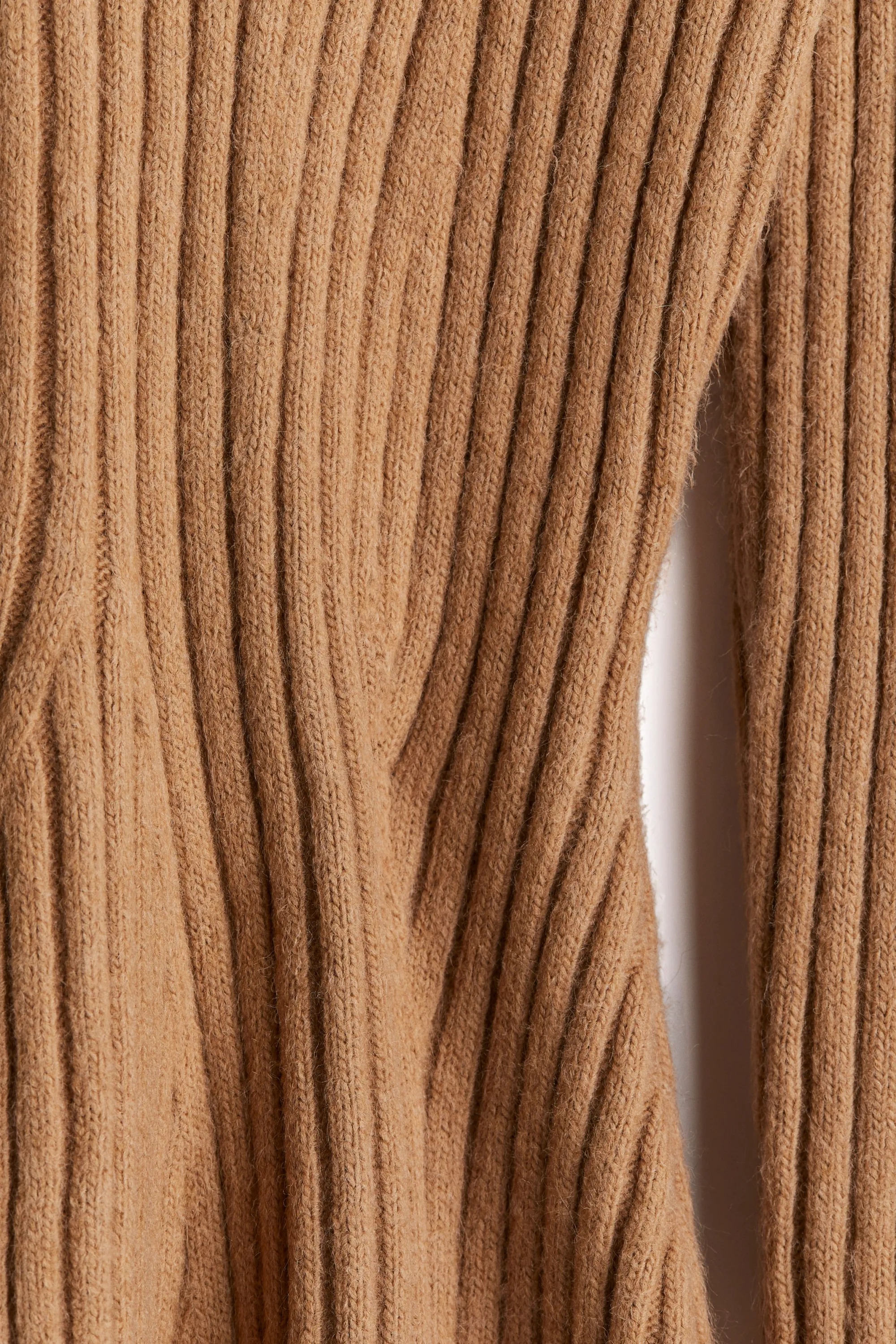 Robe en maille côtelée - Marron clair