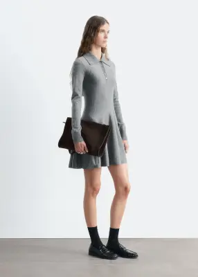 Robe-chemise en maille - Gris — photo 5