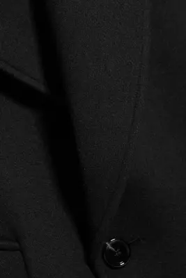 Manteau en laine mélangée croisé oversize - Noir — photo 4