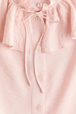 Blouse volantée - Rose poudré — photo 4