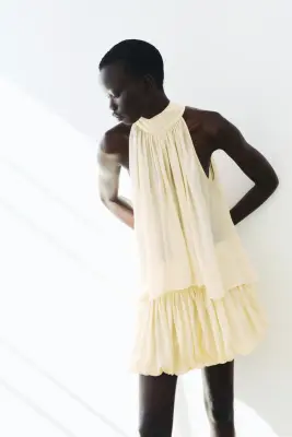 Top sans manches en cupro mélangé - Jaune pâle — photo 1