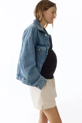 MAMA Short en lin mélangé - Beige clair — photo 2